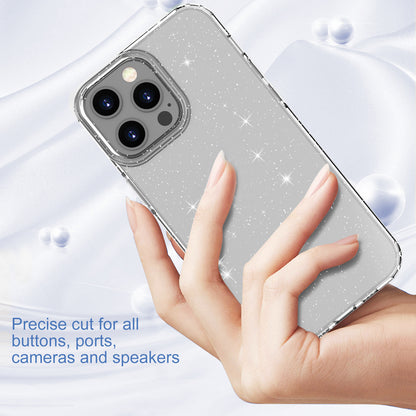GW18 Shiny Glitter Sparkle Powder Clear TPU Soft Phone Case for iPhone 13 Pro Max 6.7 inch