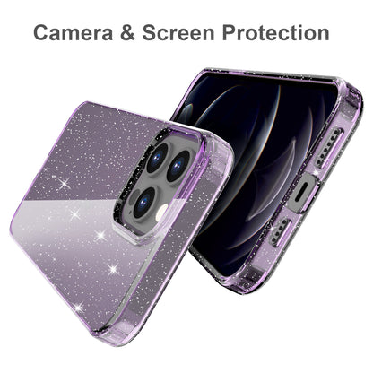 GW18 Shiny Glitter Sparkle Powder Clear TPU Soft Phone Case for iPhone 13 Pro Max 6.7 inch