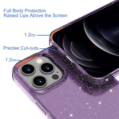 GW18 Shiny Glitter Sparkle Powder Clear TPU Soft Phone Case for iPhone 13 Pro Max 6.7 inch