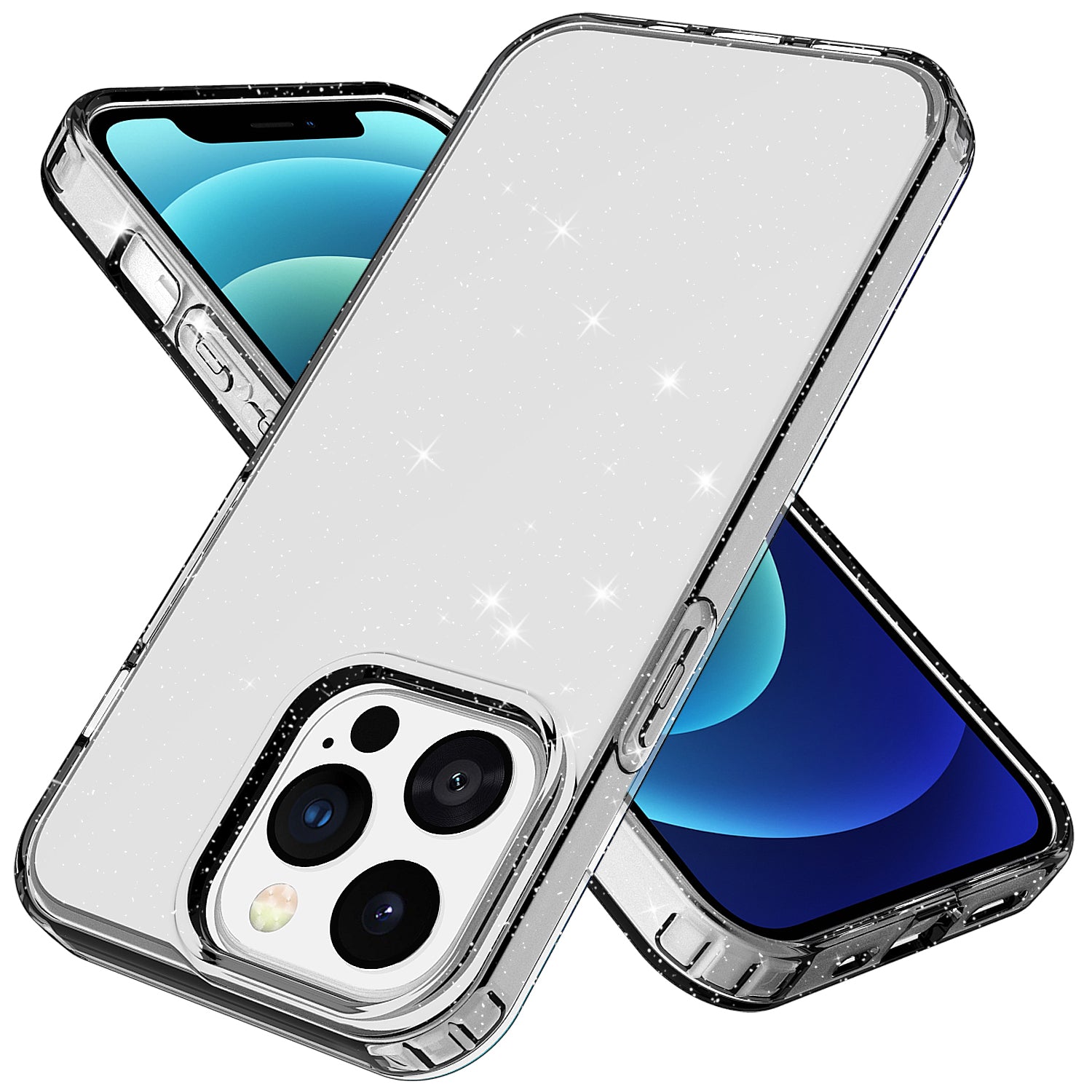 GW18 Crystal Clear Glitter Sparkly Bling Soft TPU Case Cover for iPhone 13 Pro 6.1 inch