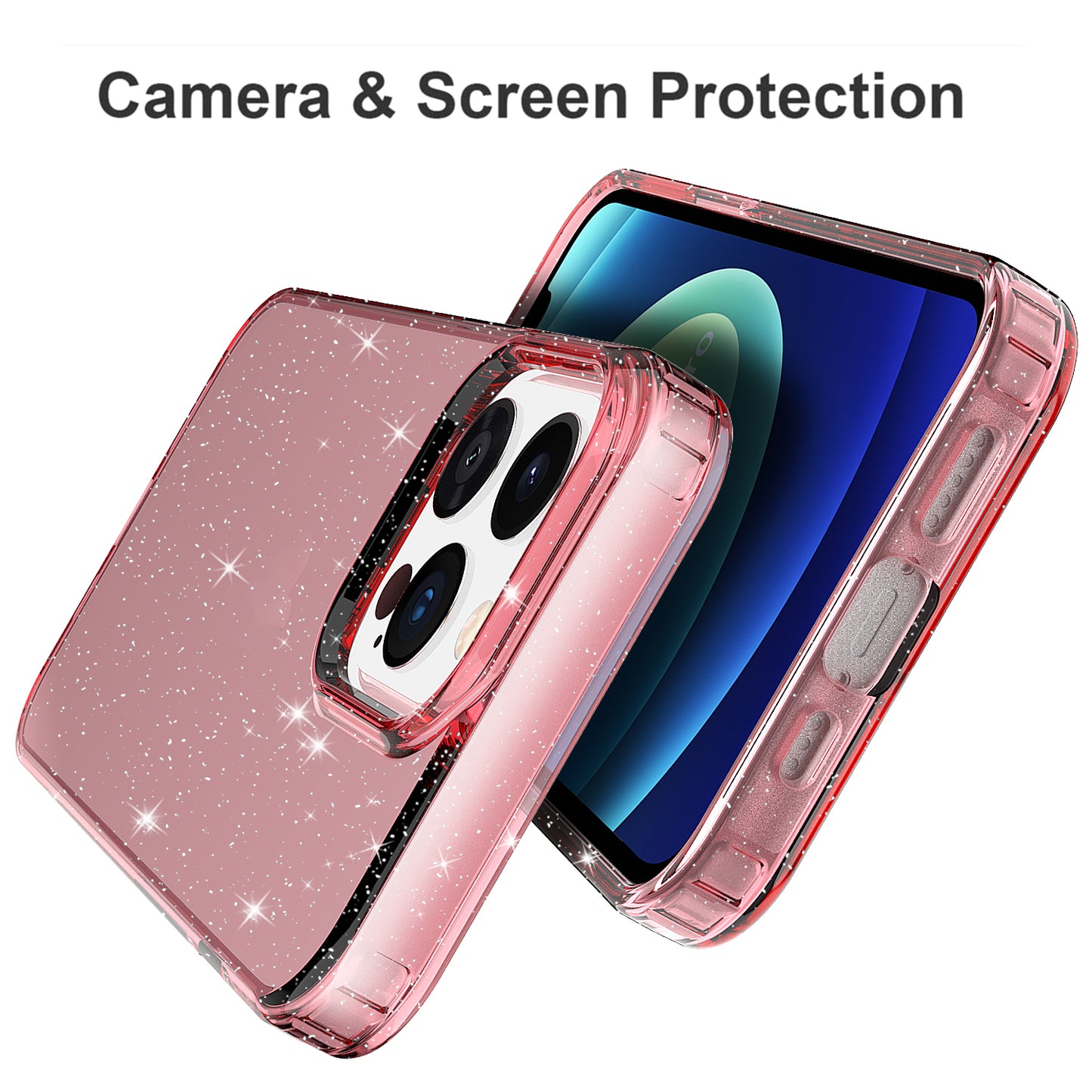 GW18 Crystal Clear Glitter Sparkly Bling Soft TPU Case Cover for iPhone 13 Pro 6.1 inch