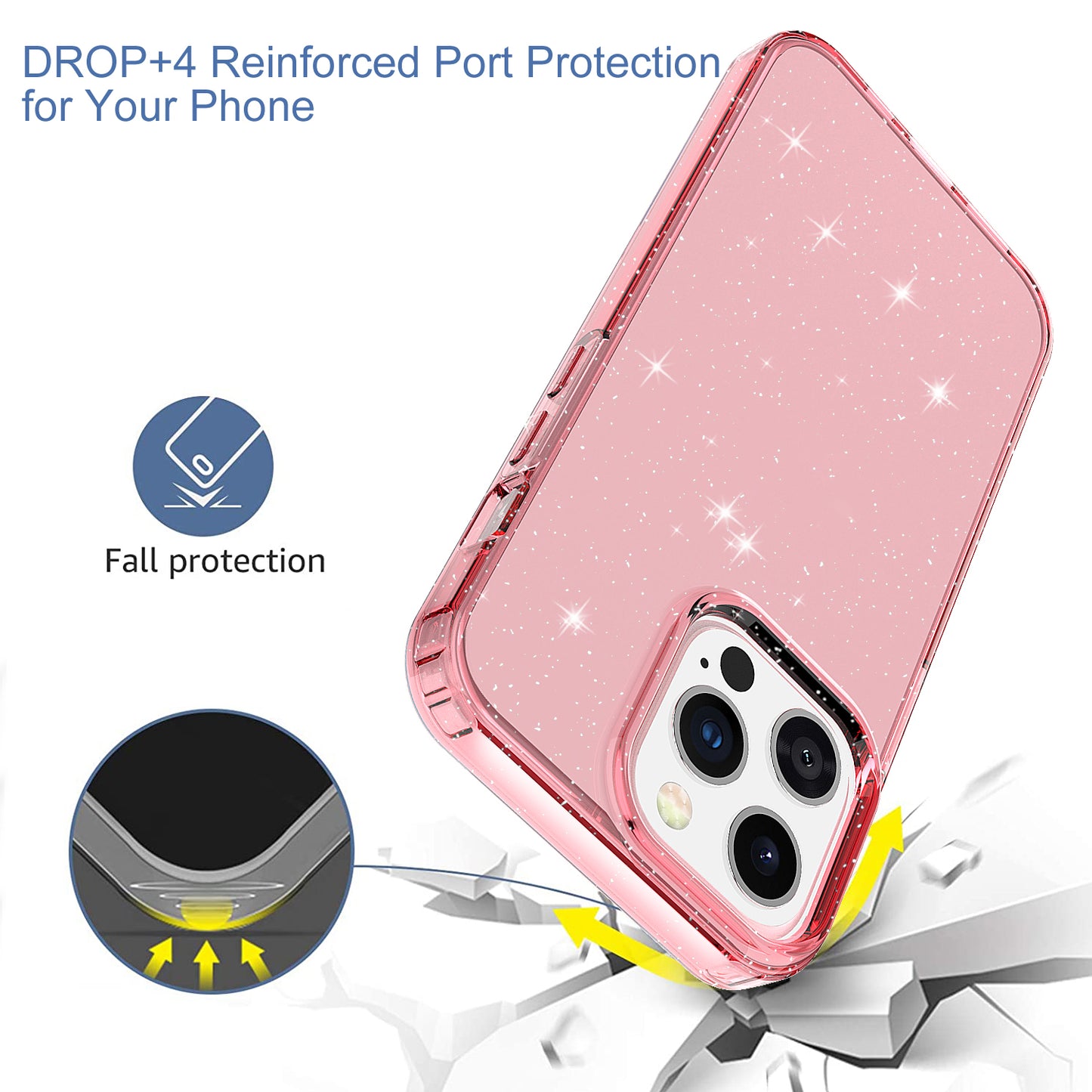 GW18 Crystal Clear Glitter Sparkly Bling Soft TPU Case Cover for iPhone 13 Pro 6.1 inch
