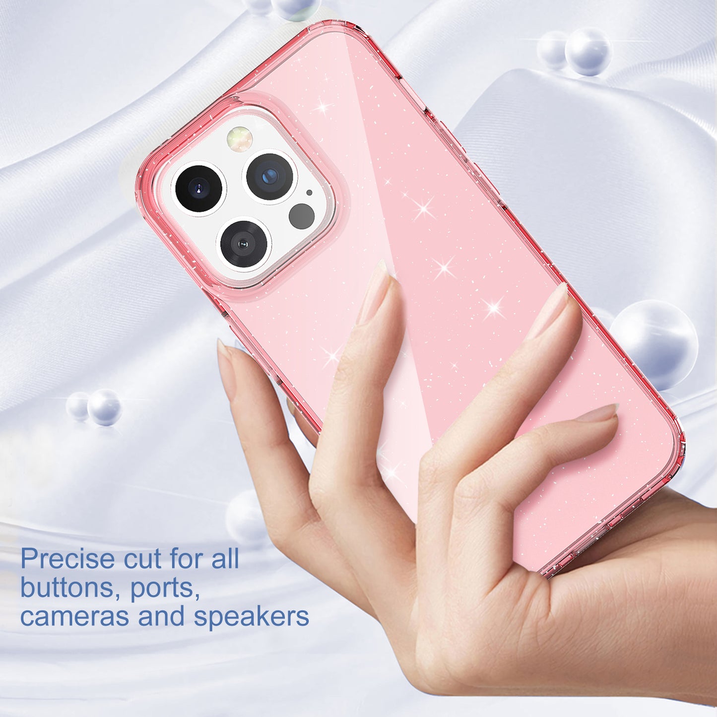 GW18 Crystal Clear Glitter Sparkly Bling Soft TPU Case Cover for iPhone 13 Pro 6.1 inch