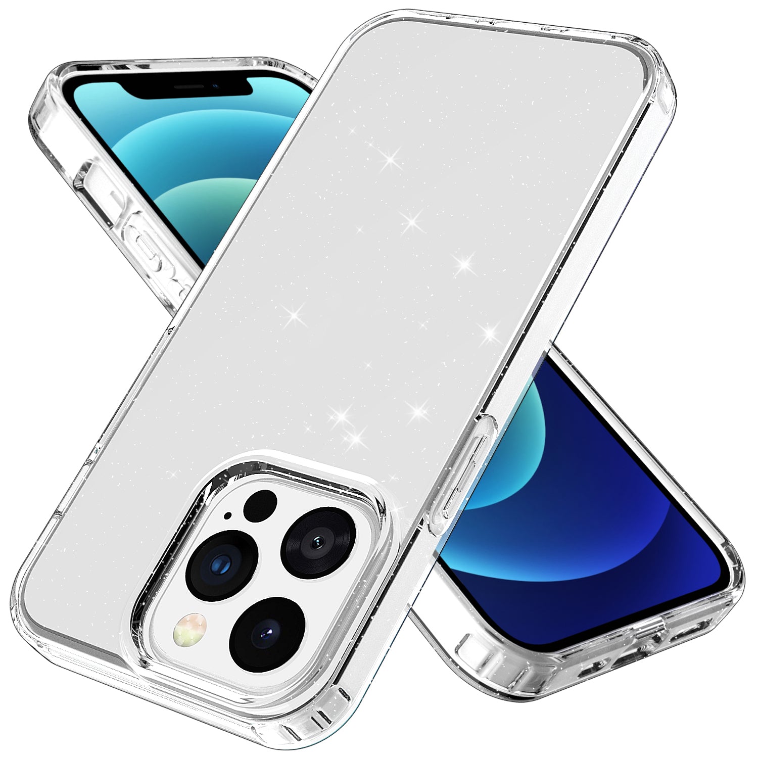GW18 Crystal Clear Glitter Sparkly Bling Soft TPU Case Cover for iPhone 13 Pro 6.1 inch
