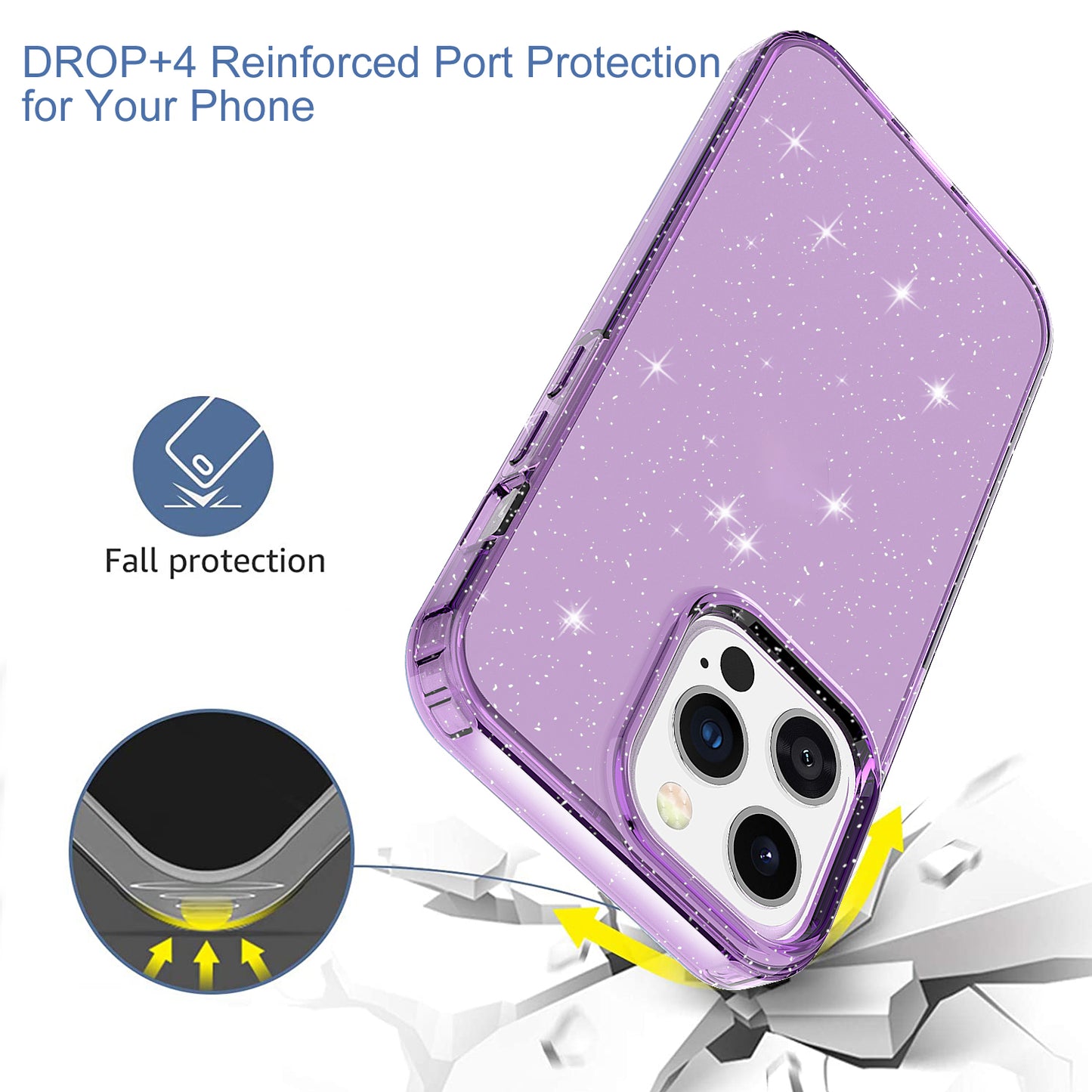 GW18 Crystal Clear Glitter Sparkly Bling Soft TPU Case Cover for iPhone 13 Pro 6.1 inch
