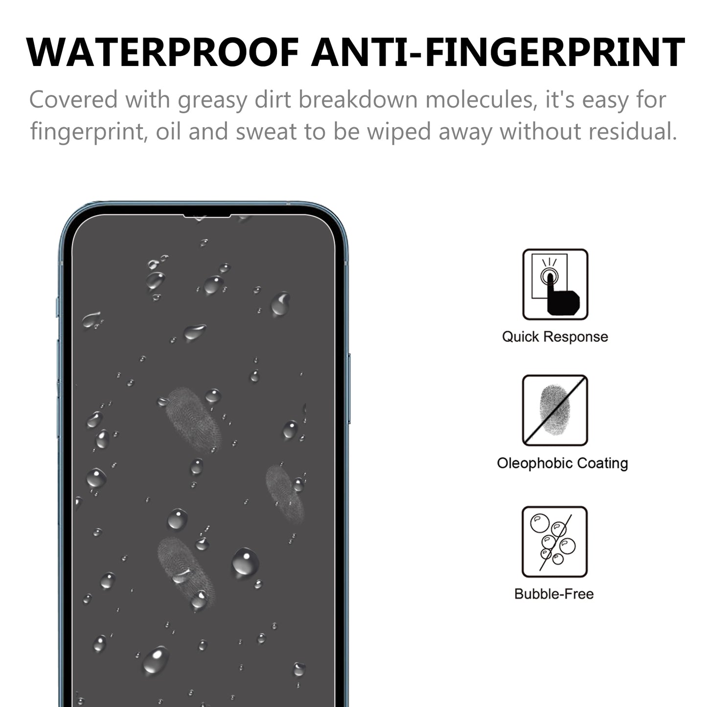 Clear TPU Case + Tempered Glass Screen Protector for iPhone 13 Pro 6.1 inch
