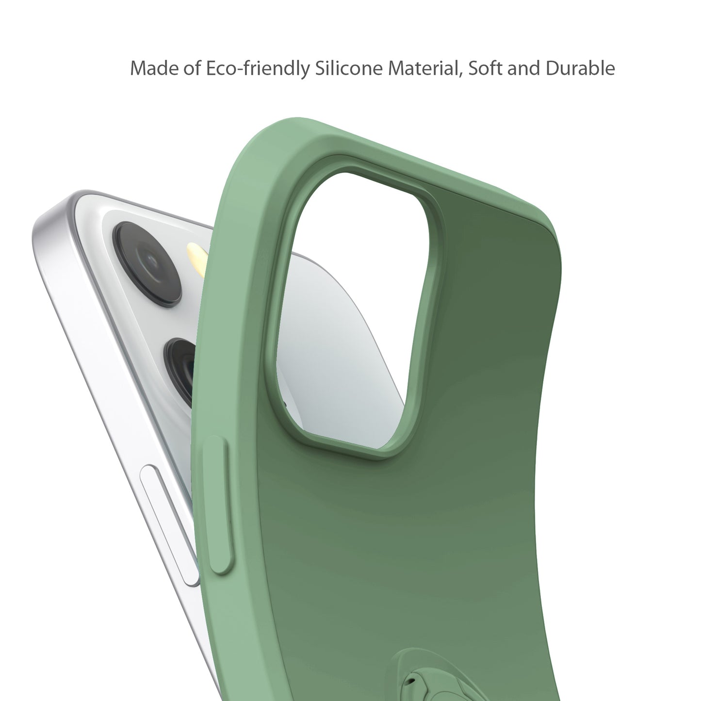 Adjustable Ring Kickstand Design Shock-Proof Soft Eco-Friendly Liquid Silicone Phone Protective Case Shell with Handy Strap for iPhone 13 Pro Max 6.7 inch