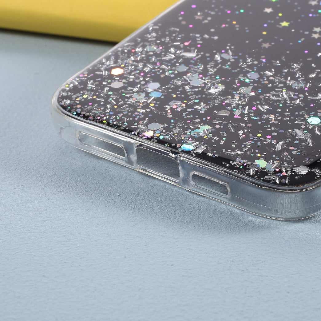 Sparkle Starry Sky Epoxy Anti Scratch Soft TPU Phone Case Protector for iPhone 13 Pro 6.1 inch