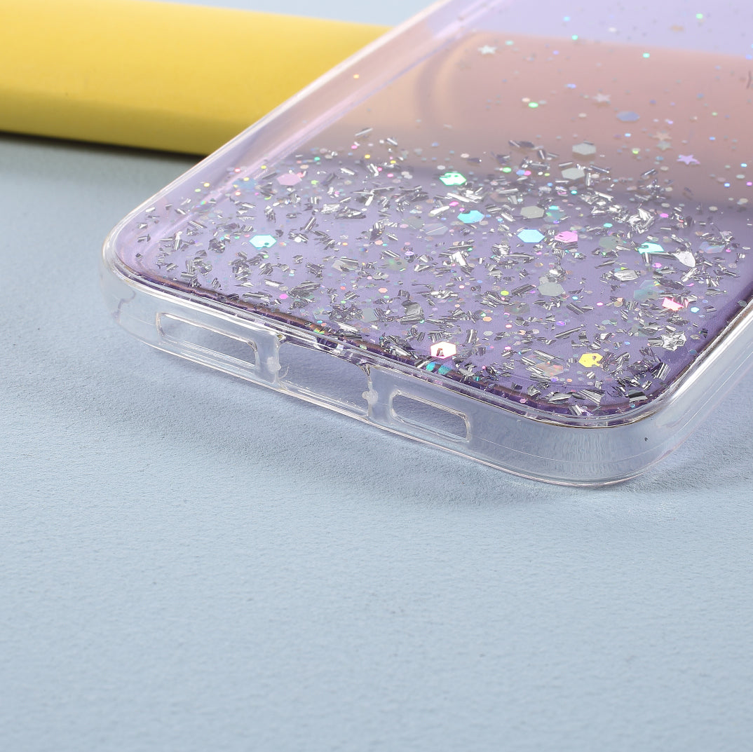 Sparkle Starry Sky Epoxy Anti Scratch Soft TPU Phone Case Protector for iPhone 13 Pro 6.1 inch