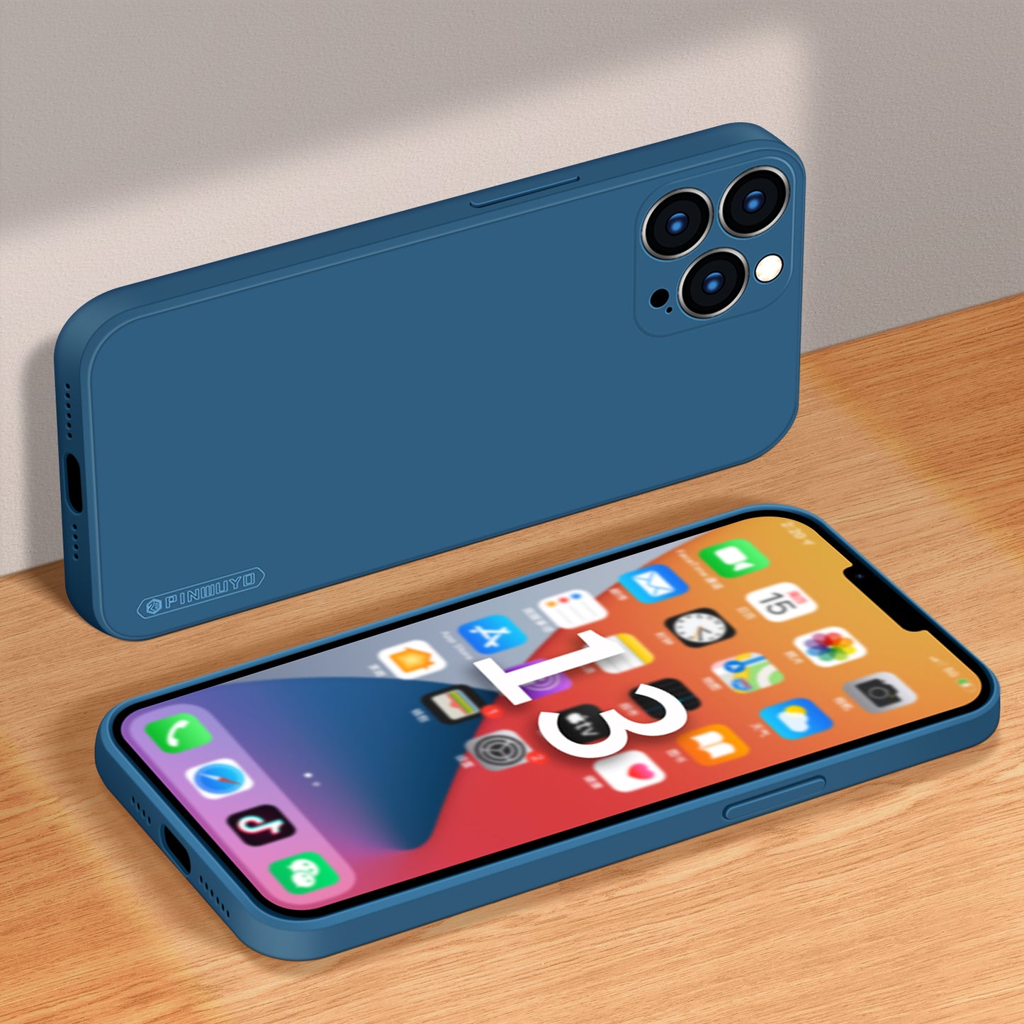 PINWUYO Precise Cut-Out Soft Silicone Full-Body Shockproof Protective Phone Case for iPhone 13 Pro Max 6.7 inch