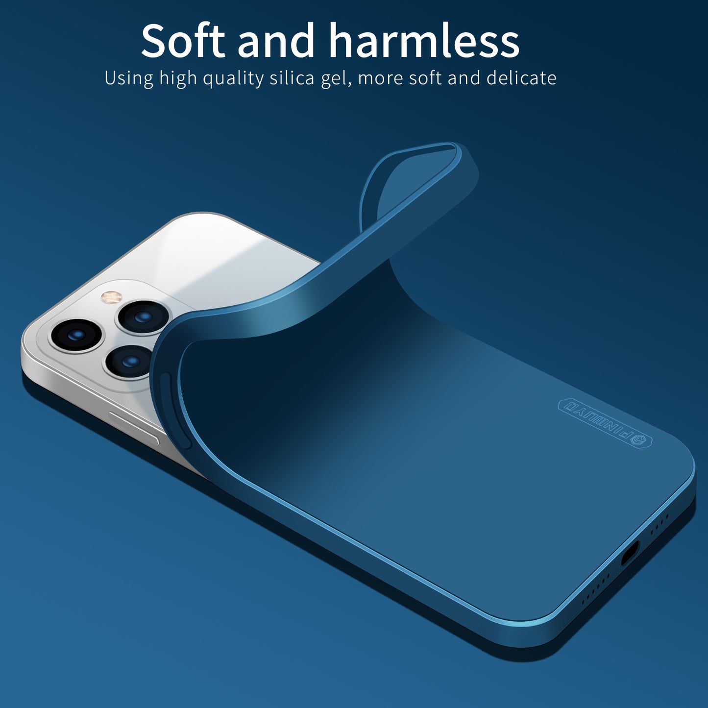 PINWUYO Precise Cut-Out Soft Silicone Full-Body Shockproof Protective Phone Case for iPhone 13 Pro Max 6.7 inch