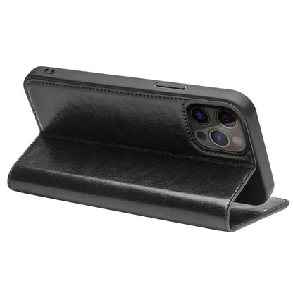 QIALINO Top Layer Cowhide Leather Stand Wallet Cell Phone Cover Protector for iPhone 13 Pro Max 6.7 inch