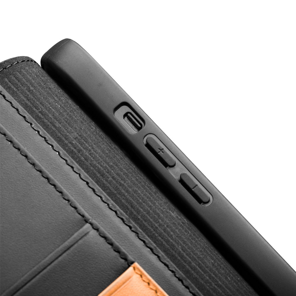 QIALINO Folio Flip Wallet Design Top Layer Cowhide Leather Phone Cover with Stand for iPhone 13 Pro Max 6.7 inch