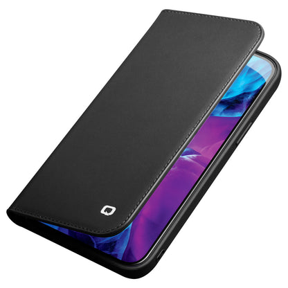 QIALINO Folio Flip Wallet Design Top Layer Cowhide Leather Phone Cover with Stand for iPhone 13 Pro Max 6.7 inch