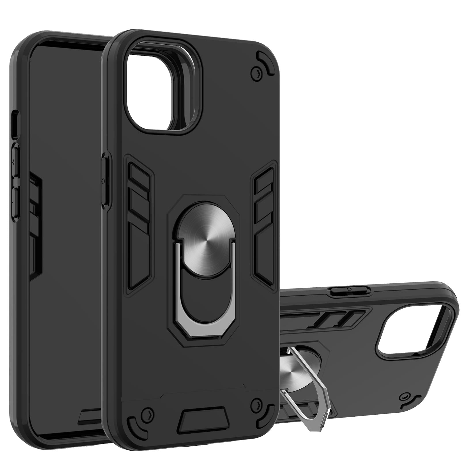 Armor 360° Rotation Ring Holder Kickstand Hybrid PC + TPU Phone Case for iPhone 13 Pro Max 6.7 inch