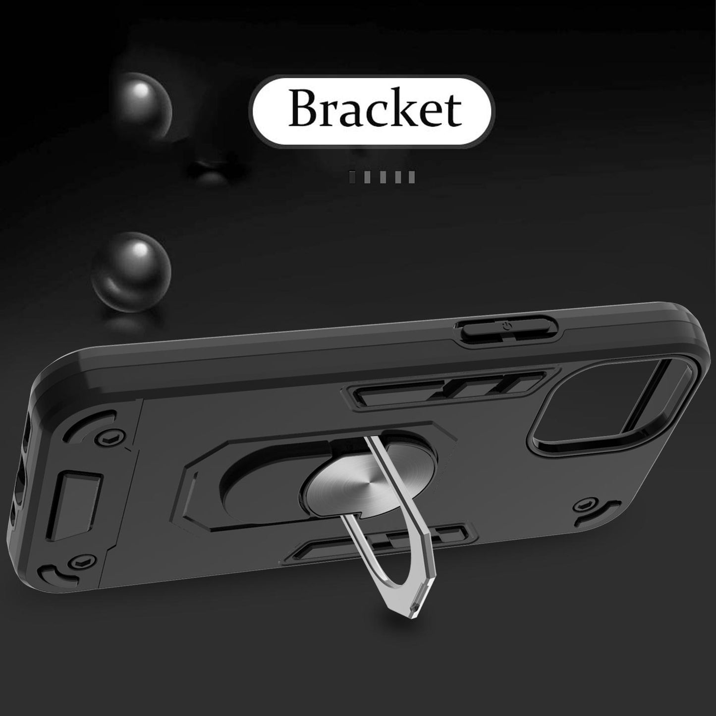 Armor 360Â° Rotation Ring Holder Kickstand Hybrid PC + TPU Phone Case for iPhone 13 Pro Max 6.7 inch