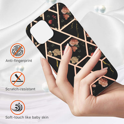 Smooth Marble Pattern Series IMD Shockproof Flexible Slim Electroplating TPU Case for iPhone 13 Pro 6.1 inch