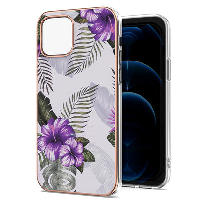 Smooth Marble Pattern Series IMD Shockproof Flexible Slim Electroplating TPU Case for iPhone 13 Pro 6.1 inch