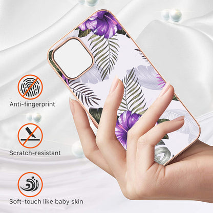 Smooth Marble Pattern Series IMD Shockproof Flexible Slim Electroplating TPU Case for iPhone 13 Pro 6.1 inch