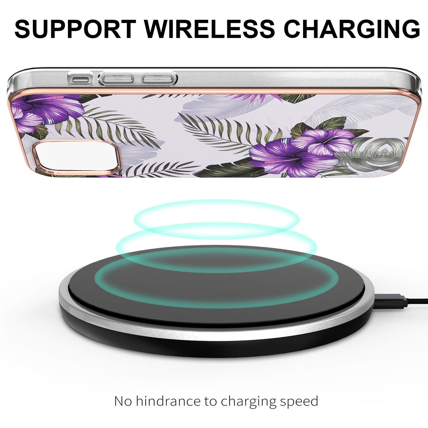 Smooth Marble Pattern Series IMD Shockproof Flexible Slim Electroplating TPU Case for iPhone 13 Pro 6.1 inch