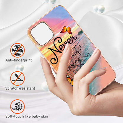 Smooth Marble Pattern Series IMD Shockproof Flexible Slim Electroplating TPU Case for iPhone 13 Pro 6.1 inch