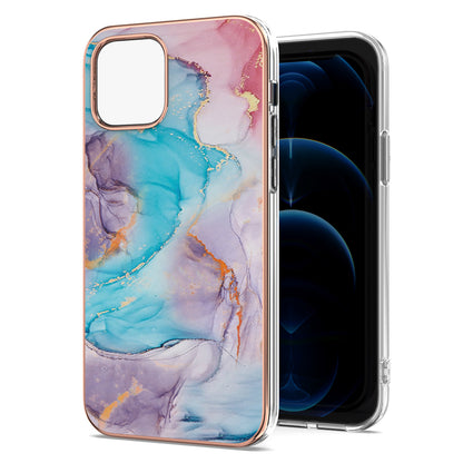 Smooth Marble Pattern Series IMD Shockproof Flexible Slim Electroplating TPU Case for iPhone 13 Pro 6.1 inch