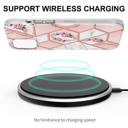 Smooth Marble Pattern Series IMD Shockproof Flexible Slim Electroplating TPU Case for iPhone 13 Pro 6.1 inch