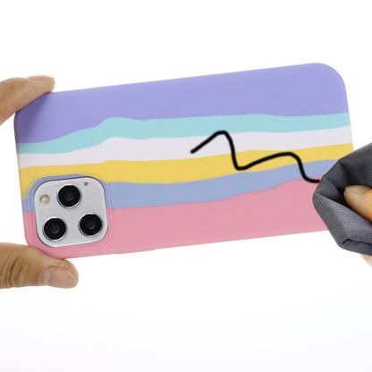 Rainbow Style Liquid Silicone Anti-scratch Cellphone Back Case Cover for iPhone 13 Pro Max 6.7 inch