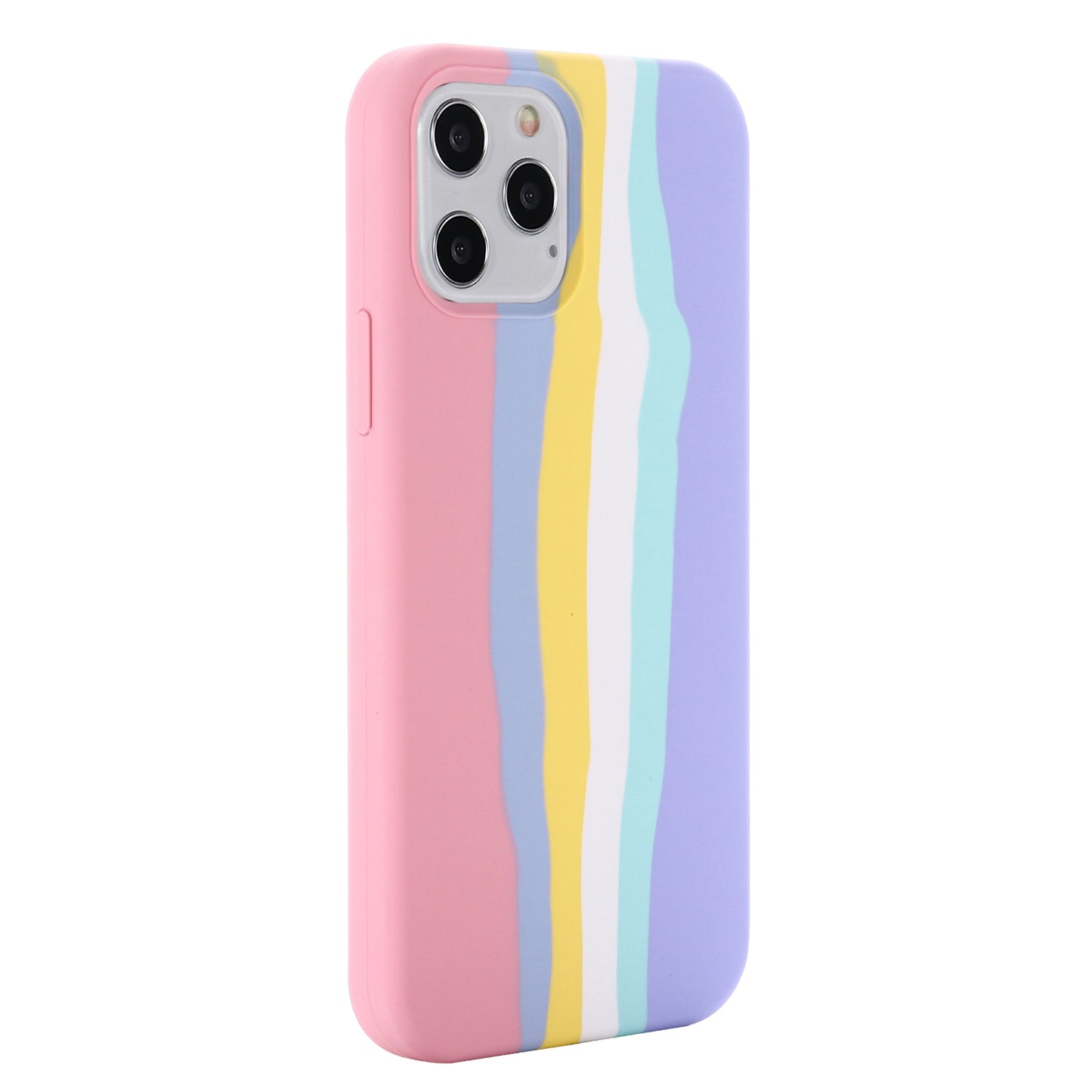Rainbow Style Liquid Silicone Cellphone Protective Back Case Cover for iPhone 13 Pro 6.1 inch