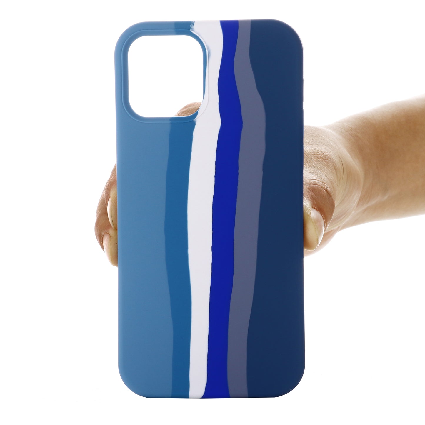 Rainbow Style Liquid Silicone Cellphone Protective Back Case Cover for iPhone 13 Pro 6.1 inch