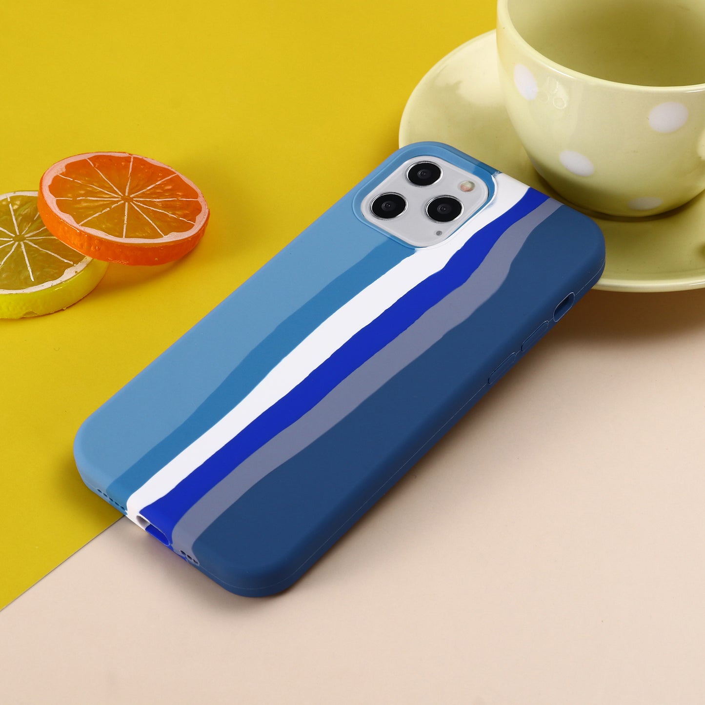 Rainbow Style Liquid Silicone Cellphone Protective Back Case Cover for iPhone 13 Pro 6.1 inch