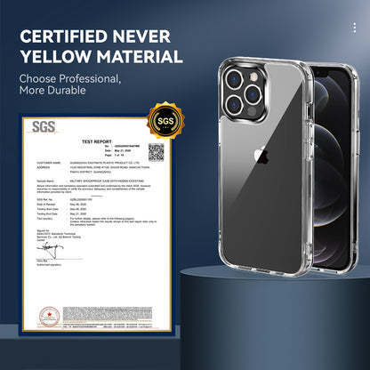 Transparent Soft TPU + Anti-Scratch PC Back Cover with 4 Corners Shockproof Protection for iPhone 13 Pro Max 6.7 inch
