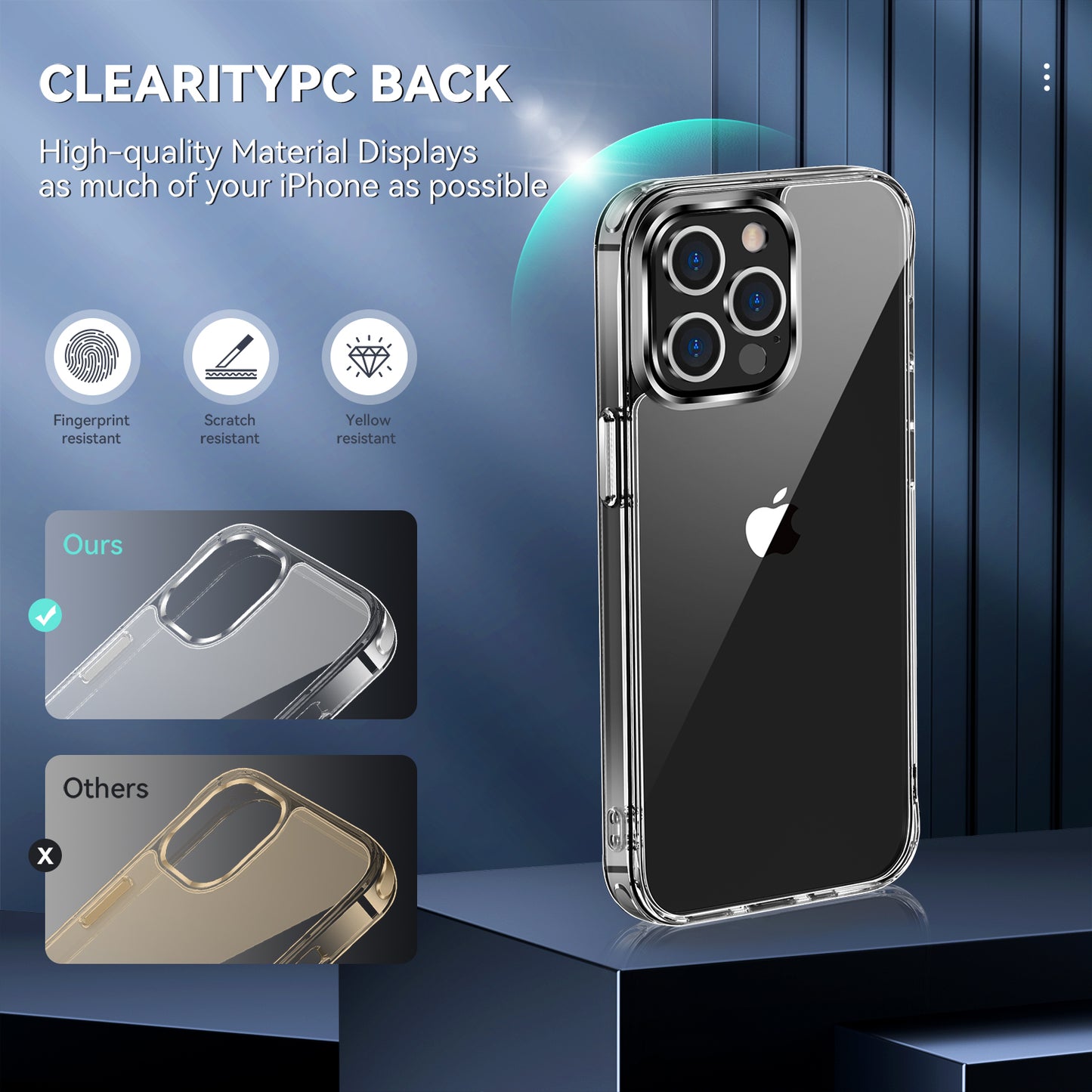 Transparent Soft TPU + Anti-Scratch PC Back Cover with 4 Corners Shockproof Protection for iPhone 13 Pro Max 6.7 inch