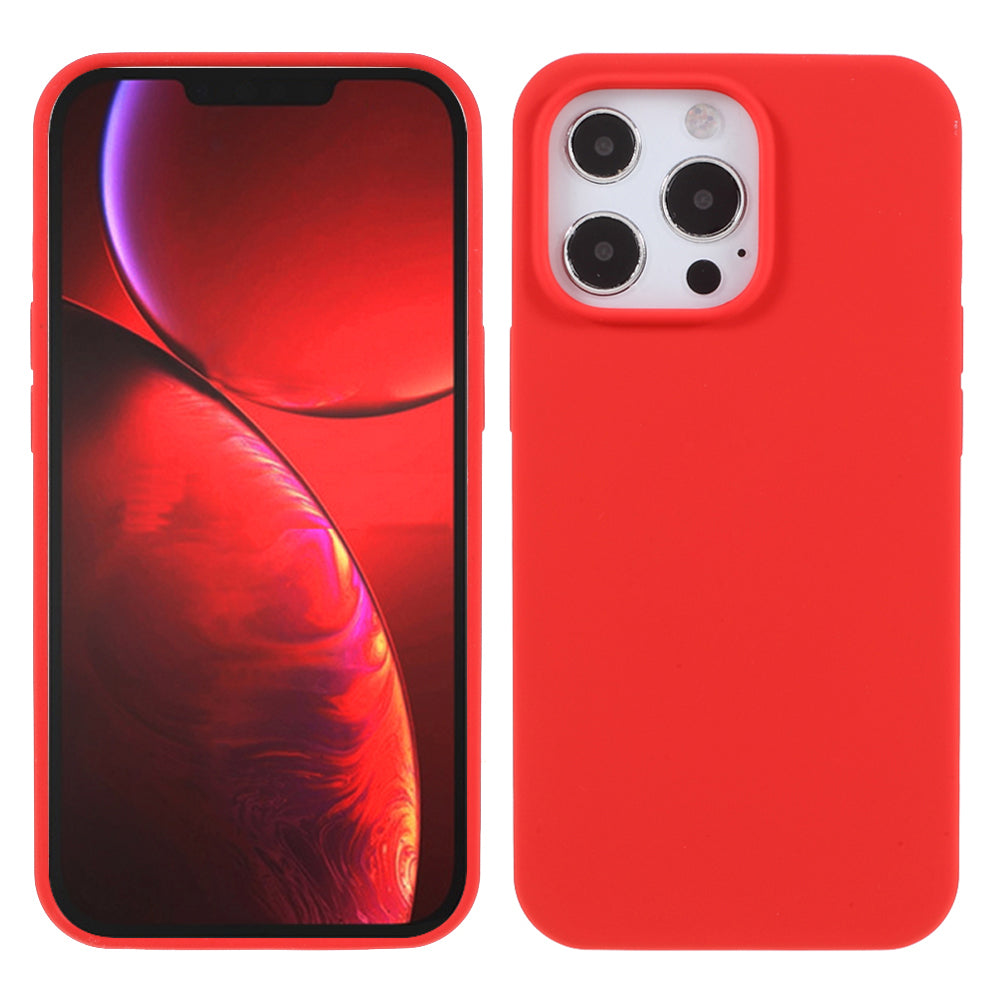 Solid Silicone Silky-Soft Touch Full-Body Protection Shockproof Cover with Soft Microfiber Lining for iPhone 13 Pro 6.1 inch