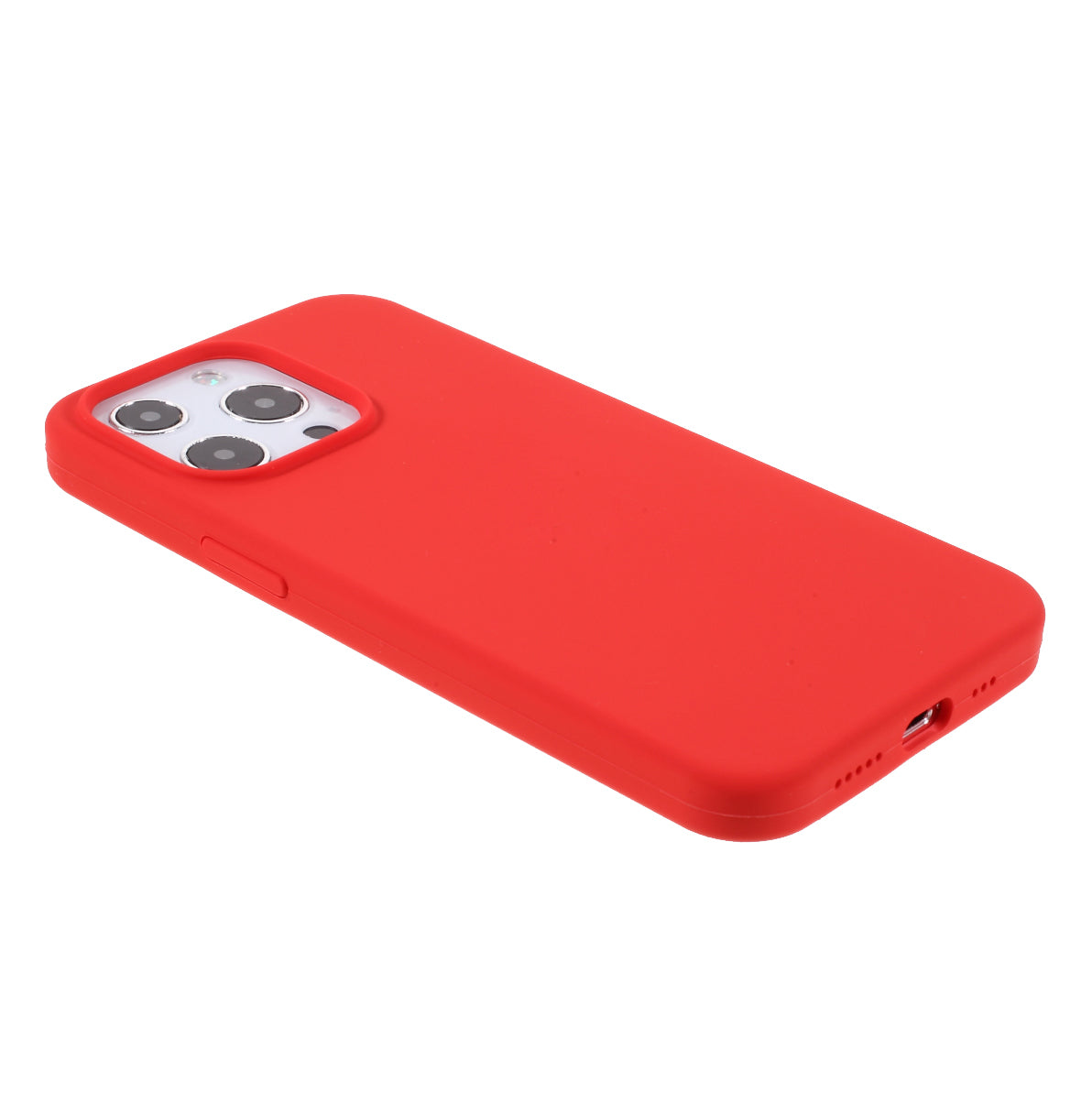 Solid Silicone Silky-Soft Touch Full-Body Protection Shockproof Cover with Soft Microfiber Lining for iPhone 13 Pro 6.1 inch