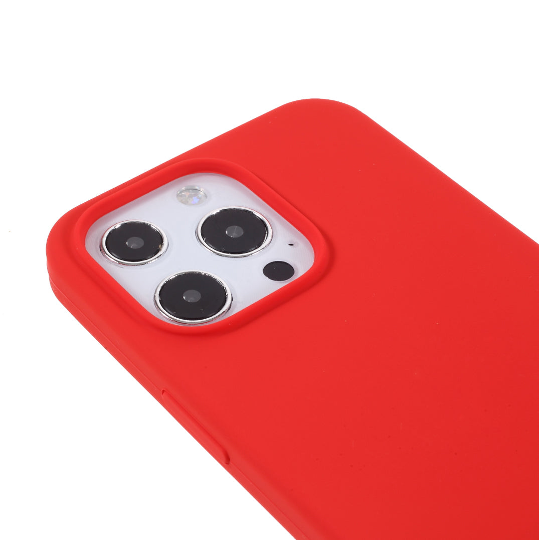 Solid Silicone Silky-Soft Touch Full-Body Protection Shockproof Cover with Soft Microfiber Lining for iPhone 13 Pro 6.1 inch