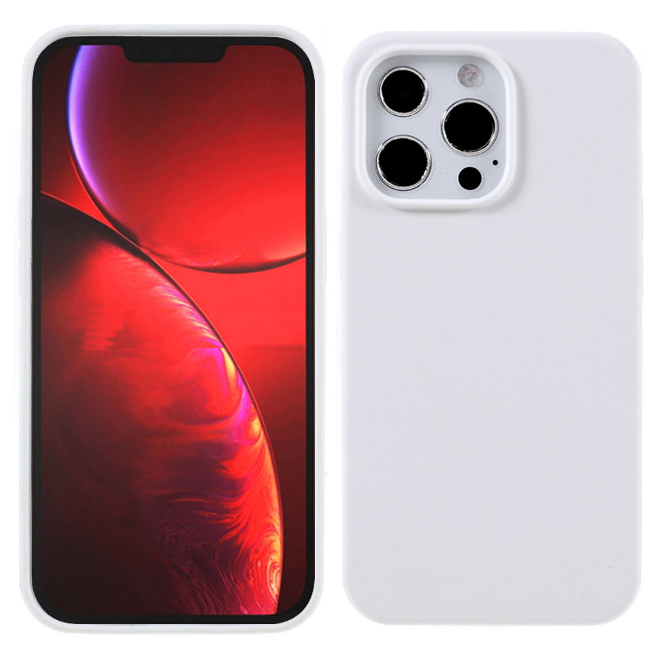 Solid Silicone Silky-Soft Touch Full-Body Protection Shockproof Cover with Soft Microfiber Lining for iPhone 13 Pro 6.1 inch