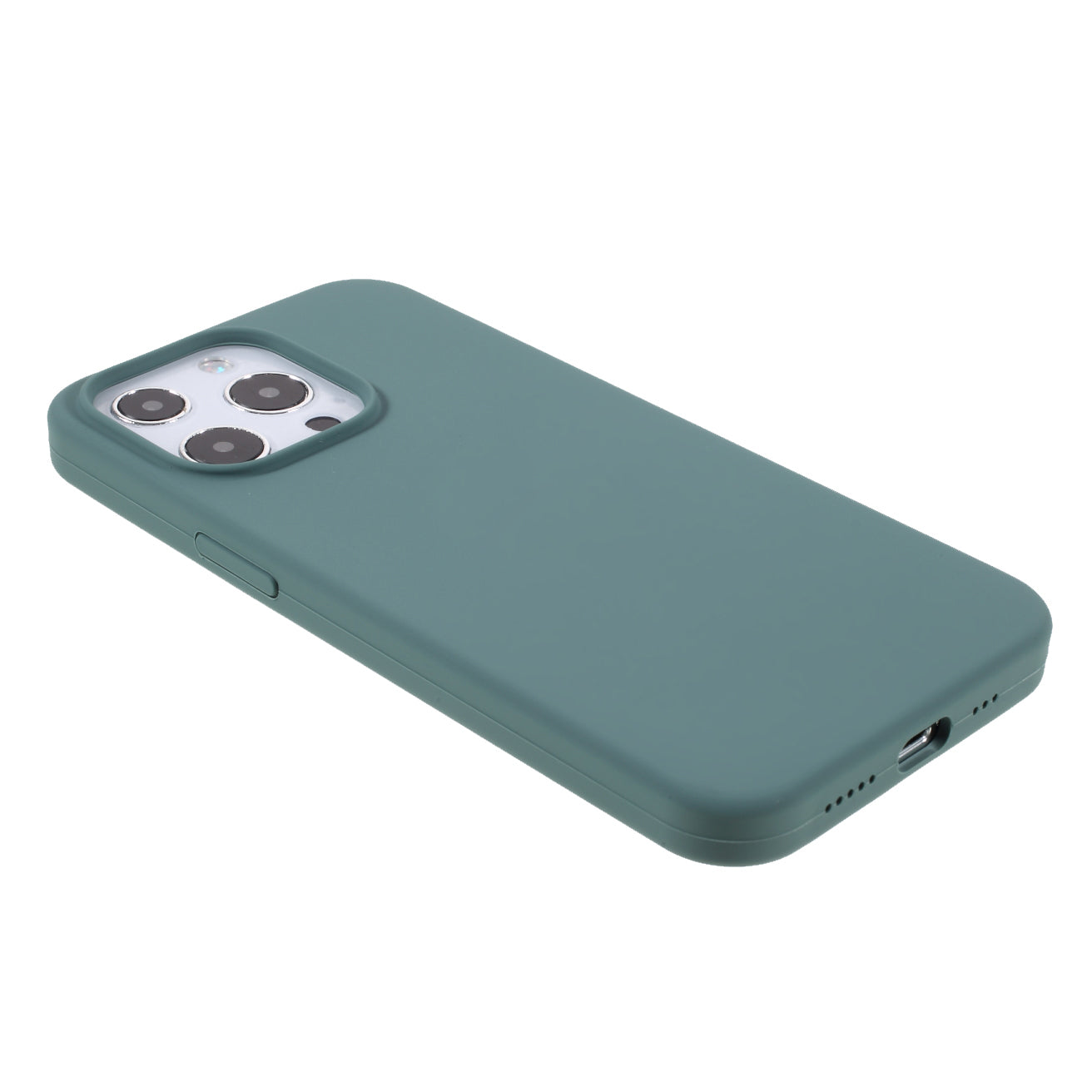 Solid Silicone Silky-Soft Touch Full-Body Protection Shockproof Cover with Soft Microfiber Lining for iPhone 13 Pro 6.1 inch