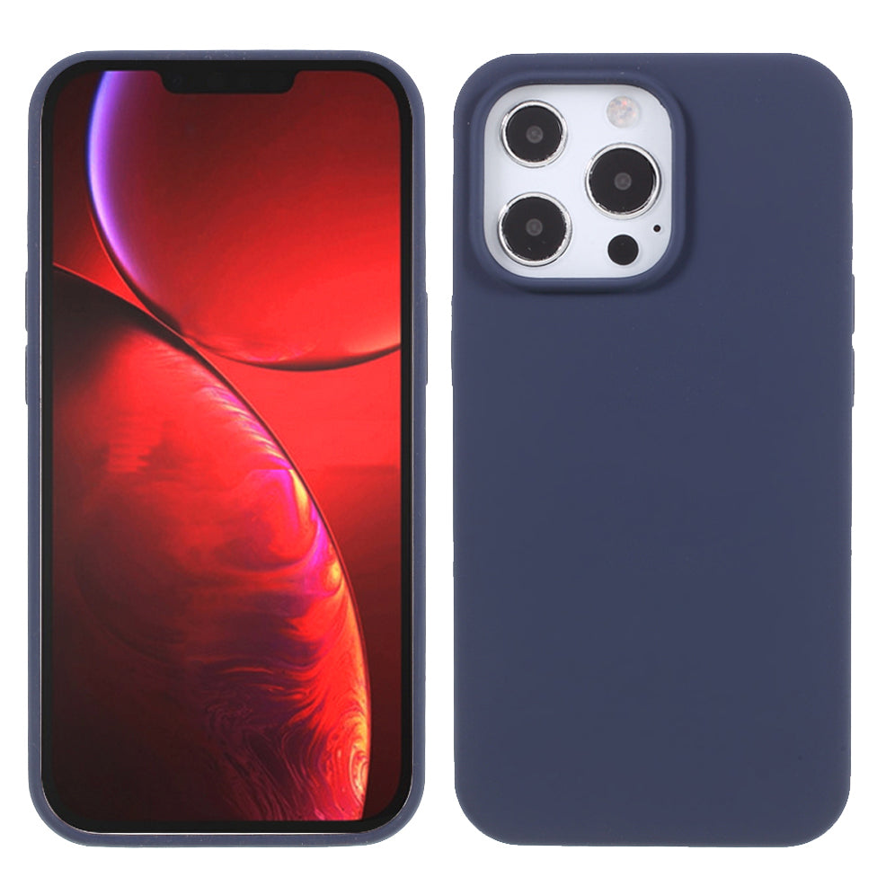 Solid Silicone Silky-Soft Touch Full-Body Protection Shockproof Cover with Soft Microfiber Lining for iPhone 13 Pro 6.1 inch