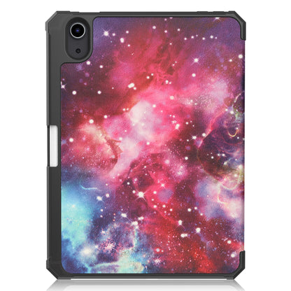 For iPad mini 6 (2021) Protective Case with Pencil Holder Pattern Printed Tri-fold Stand Leather Tablet Cover