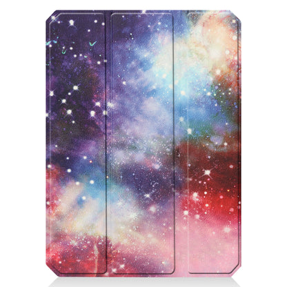 For iPad mini 6 (2021) Protective Case with Pencil Holder Pattern Printed Tri-fold Stand Leather Tablet Cover