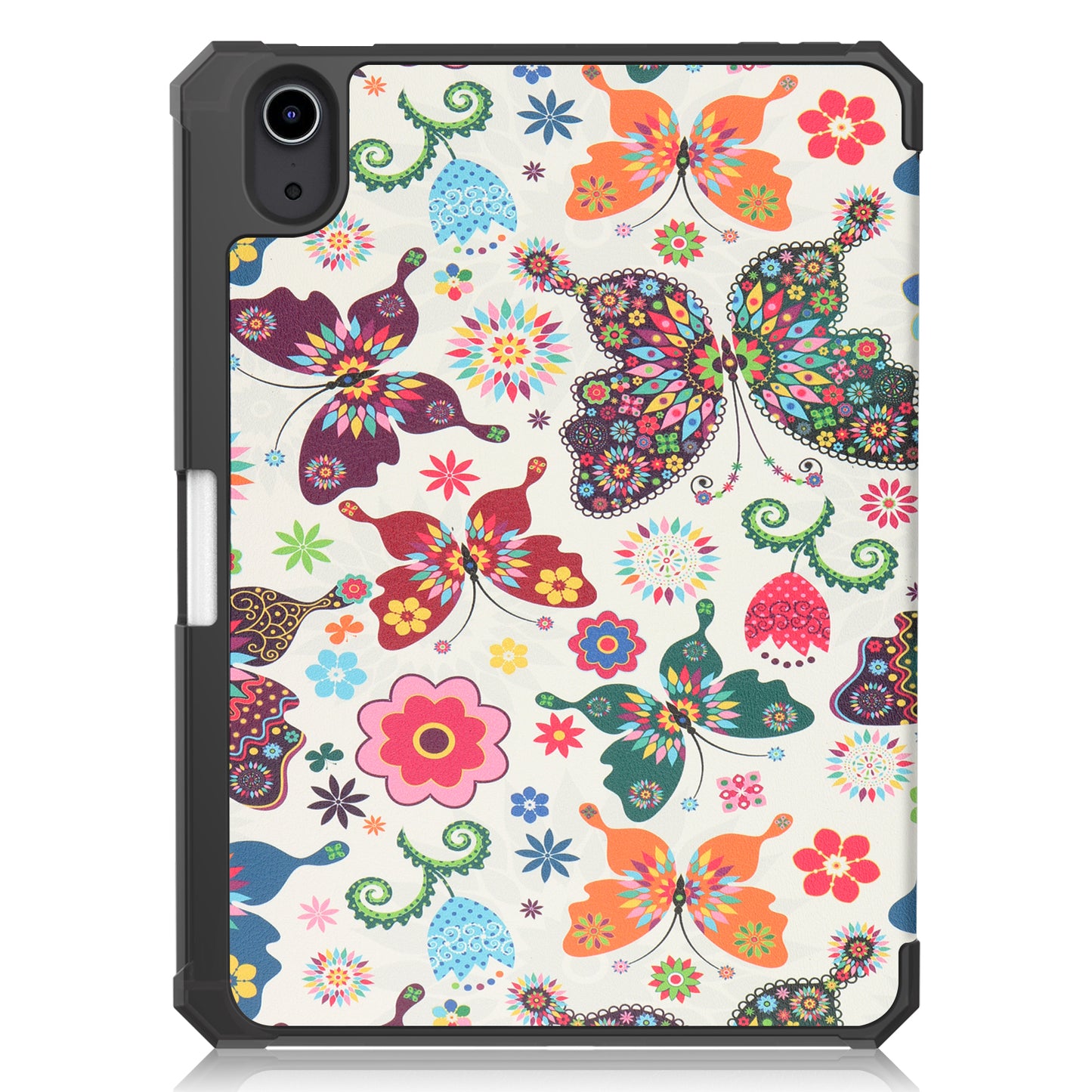For iPad mini 6 (2021) Protective Case with Pencil Holder Pattern Printed Tri-fold Stand Leather Tablet Cover