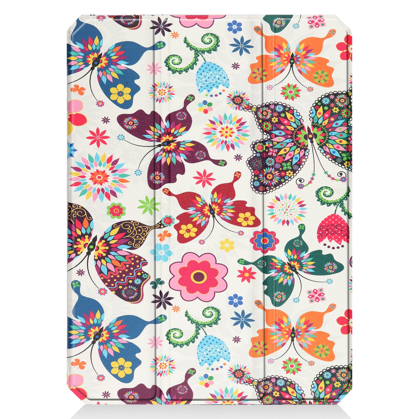 For iPad mini 6 (2021) Protective Case with Pencil Holder Pattern Printed Tri-fold Stand Leather Tablet Cover