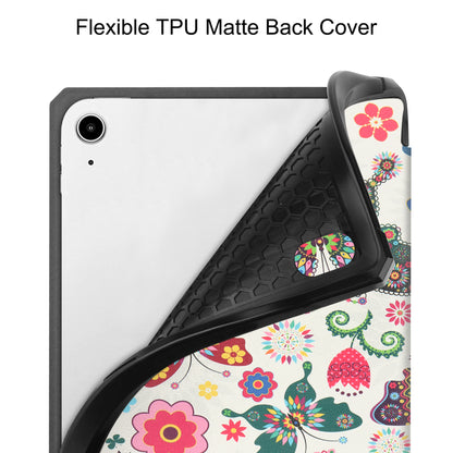 For iPad mini 6 (2021) Protective Case with Pencil Holder Pattern Printed Tri-fold Stand Leather Tablet Cover