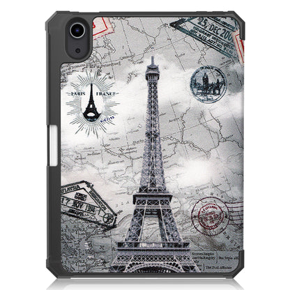 For iPad mini 6 (2021) Protective Case with Pencil Holder Pattern Printed Tri-fold Stand Leather Tablet Cover