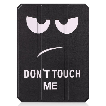 For iPad mini 6 (2021) Protective Case with Pencil Holder Pattern Printed Tri-fold Stand Leather Tablet Cover
