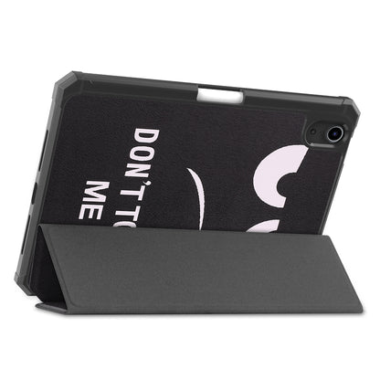 For iPad mini 6 (2021) Protective Case with Pencil Holder Pattern Printed Tri-fold Stand Leather Tablet Cover