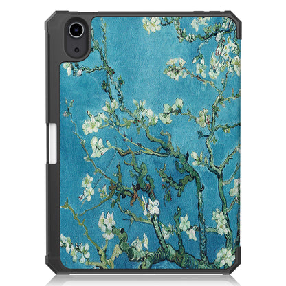 For iPad mini 6 (2021) Protective Case with Pencil Holder Pattern Printed Tri-fold Stand Leather Tablet Cover