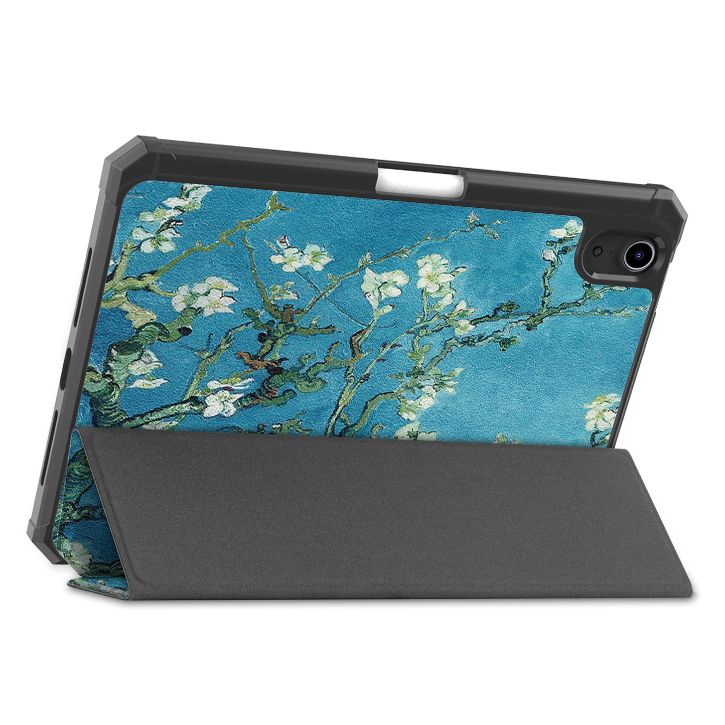 For iPad mini 6 (2021) Protective Case with Pencil Holder Pattern Printed Tri-fold Stand Leather Tablet Cover