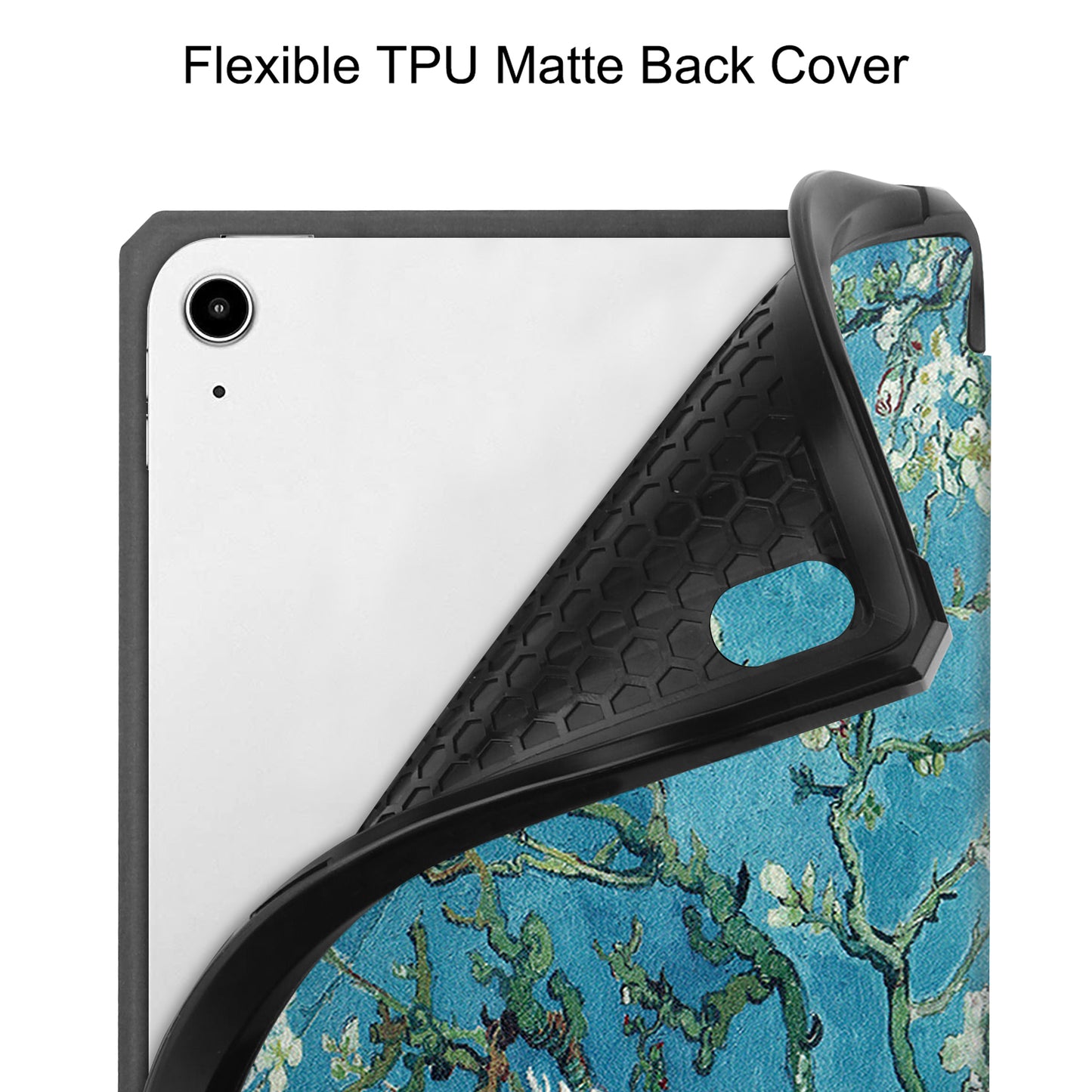 For iPad mini 6 (2021) Protective Case with Pencil Holder Pattern Printed Tri-fold Stand Leather Tablet Cover